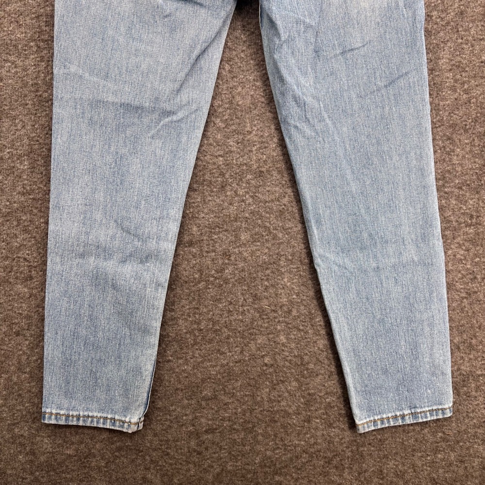 SHEIN Womens High Waisted Distressed Mom Jeans Light Wash Blue Ripped XS Crop - Picture 10 of 14